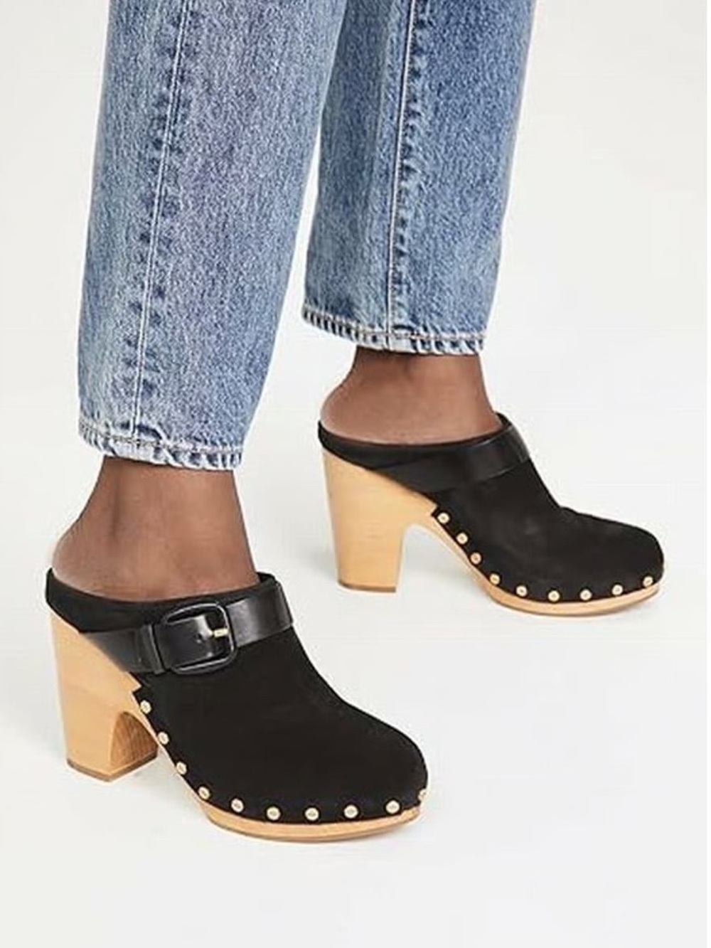 New Veronica Beard Dacey Black Suede Studded Block Clog sz 12